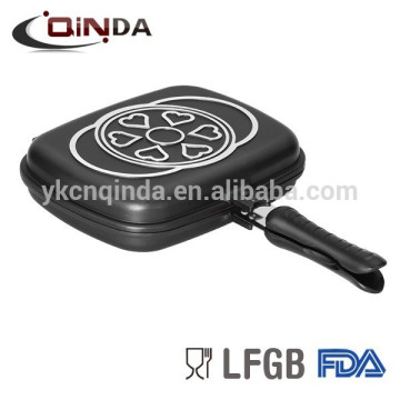 Aluminum die casting double sided grill pan